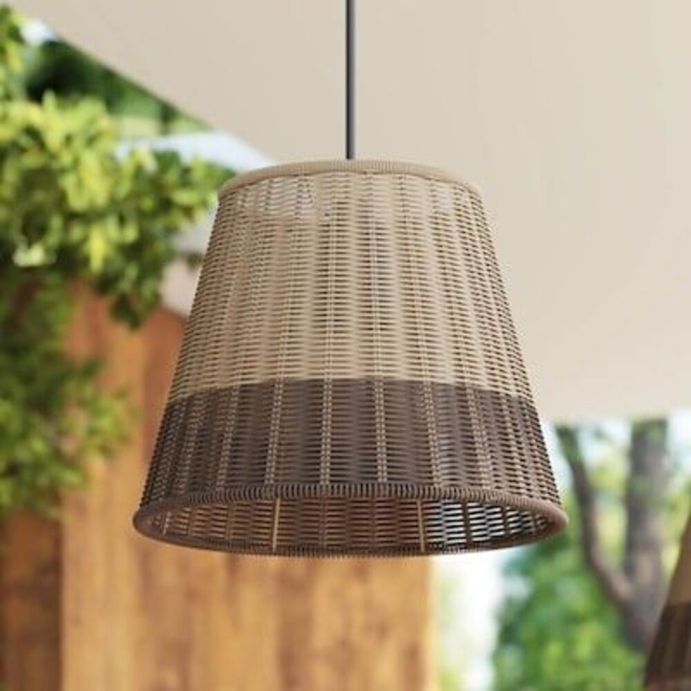 allen + roth Plug-In/Hardwired 1 -Light Matte Black Transitional Clear glass Con